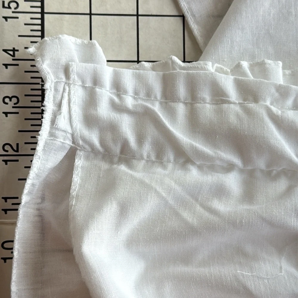 Vintage Sears White Ruffled Curtain Set–2 Pairs with Tiebacks – 48” x 51” Panels
